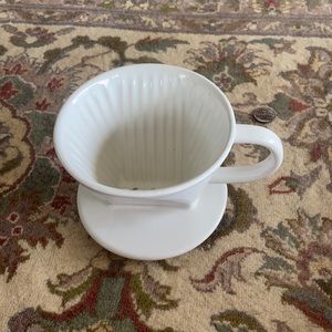 White coffee filter cone